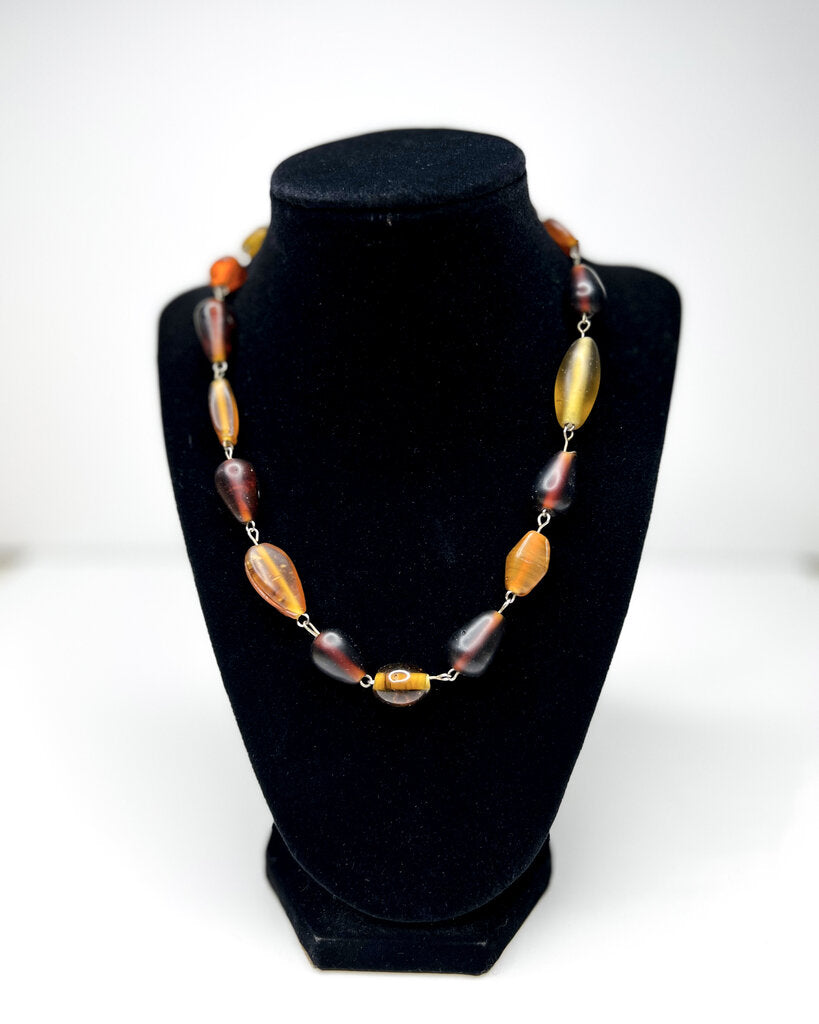 Necklace | Matte Amber Beads