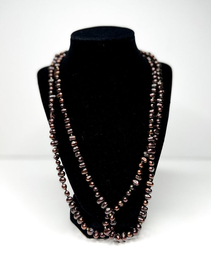 Necklace | Brown Freshwater Pearls W/ Gold
