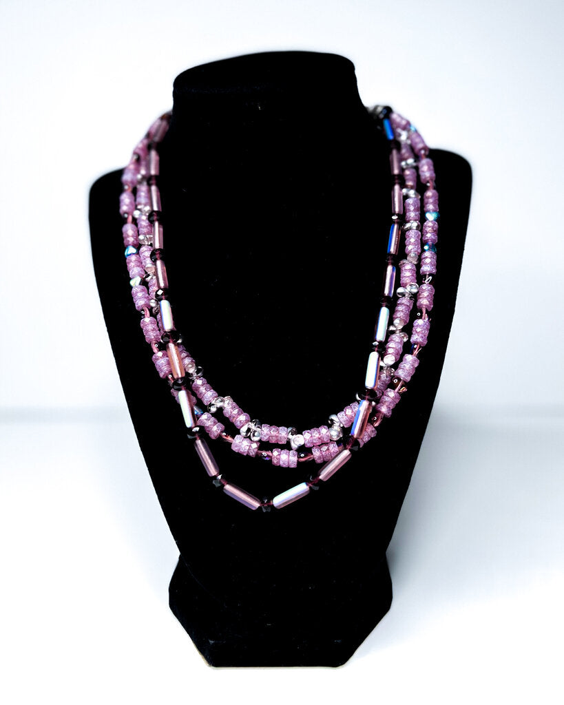 Necklace | Purple Glass Beads